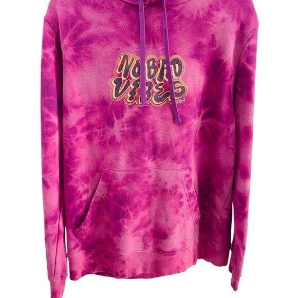NWOT Neff No Bad Vibes Pink Tie Dye Hoodie - Picture 2 of 8